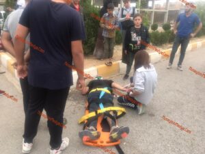 Minibüs ve Motosiklet kazasında 2 kişi yaralandı