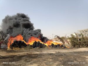 Nusaybin’de damlama sistemi  boruları alev alarak yandı.