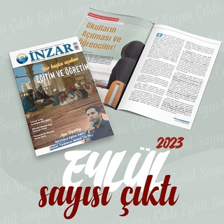 İnzar Dergisi 2023 Eylül sayısı çıktı