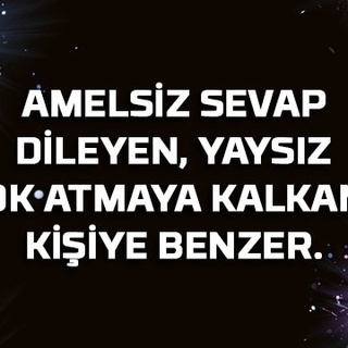 Amelsiz sevap dileyen, yaysız ok atmaya kalkan kişiye benzer.