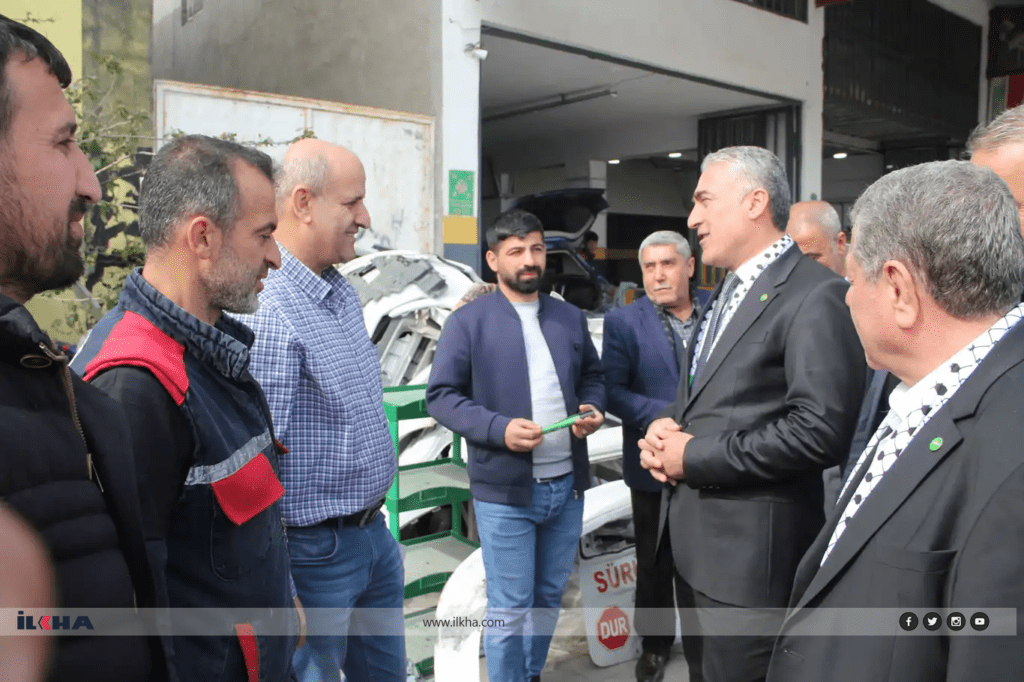 HÜDA PAR Midyat Belediye Başkan adayı Bozkurt sanayi esnafını ziyaret etti