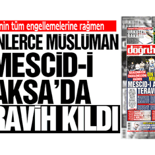 İşgalcinin tüm engellemelerine rağmen ON BİNLERCE MÜSLÜMAN MESCİD-İ AKSA’DA TERAVİH KILDI