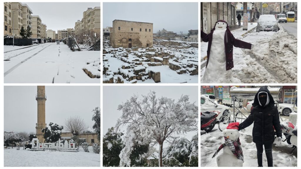 Nusaybin’de yıl içinde ikinci kez kar sevinci