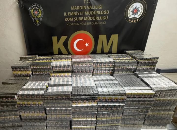 Nusaybin’de 7 bin 100 paket kaçak sigara ele geçirildi