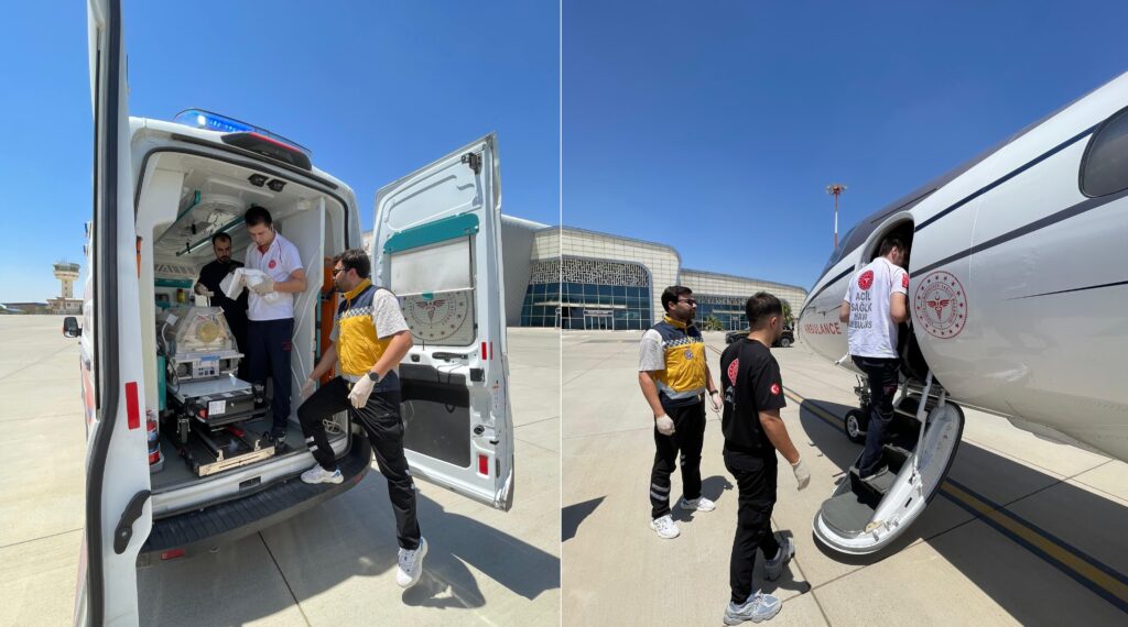 14 günlük Avşin Ajda bebek ambulans uçakla Konya’ya sevk edildi