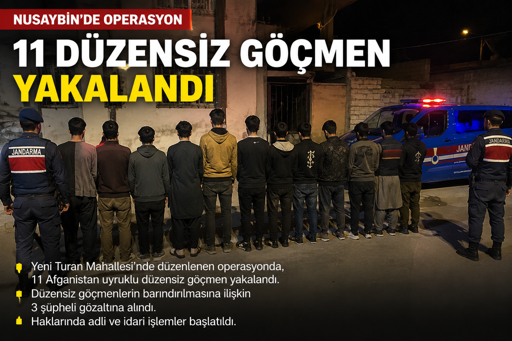 Nusaybin’de 11 düzensiz göçmen yakalandı